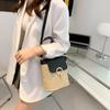 Malá slaměná taška kbelík pro ženy letní crossbody tašky ratanová plážová dámská cestovní kabelka a taška přes rameno