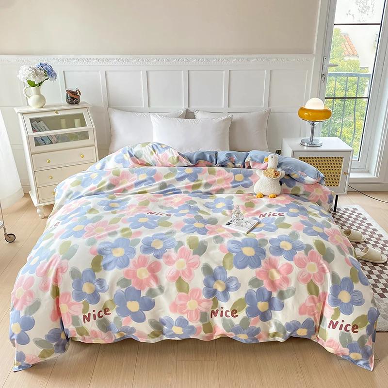 1Pc Printing Cotton Duvet Cover No filler,Breathable Skin Friendly Fabric Comfortable Plants and Flowers pattern,Bedroom Bedding