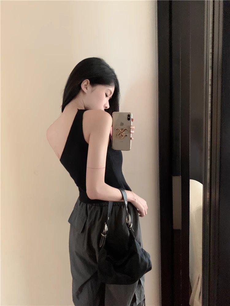 Pure Desire Spicy Girl One-Shoulder Irregular Sleeveless Tank Top - Summer Slimming Inner Wear for Women