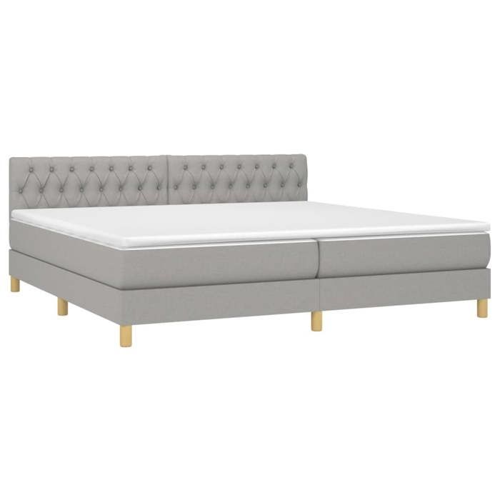 Maison Exclusive - Sommier à lattes de lit matelas LED Gris clair 200x200 cm Tissu