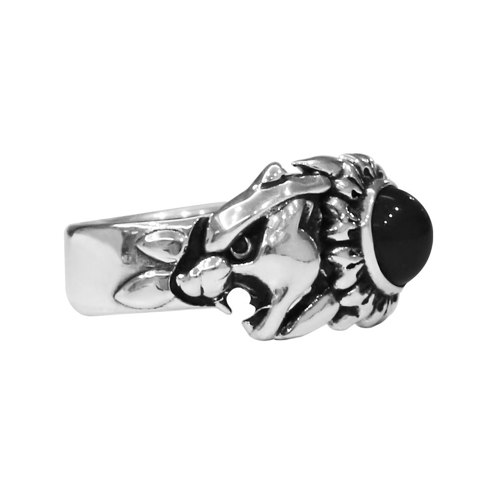 Anonymous Artisan Panther Flower Ring - Onyx