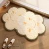 Irregular Cloud Faux Cashmere Water-Absorbing Doormat - Cute Cartoon Design for Bathroom & Kitchen.