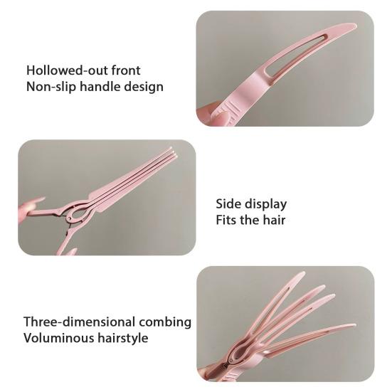 2/4Pcs Bang Clip No Hair Creases Curved Surface Strong Grip Volume Clip One-Handed Teeth Flat Hair