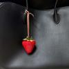 Waterproof Strawberry Key Ring Elegant Red Resin Fruit Pendant Versatile Bag Charm  Car Key
