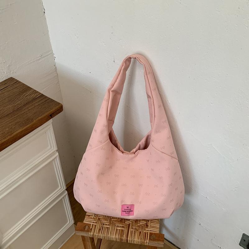 Fashion Solid Color Soft Creative Design Nylon Shoulder Bags 2026 High Quality Sweet Versatile Simplicity Handbags for Women