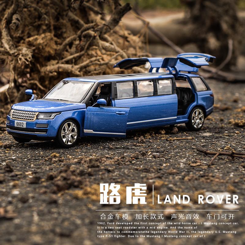 1:32 Rover Range rover Allungata Lega Limousine Metallo Diecast Modello Auto Pull Back Lampeggiante Musicale Giocattolo per Bambini Veicoli Regalo
