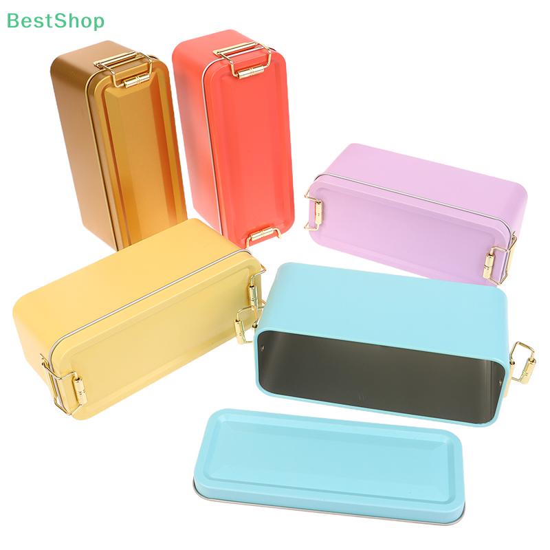 Old-fashioned Rectangular Tinplate Box With Lid High Quality Metal Storage Box Cake Packaging Box Durable With Buckle Candy Box