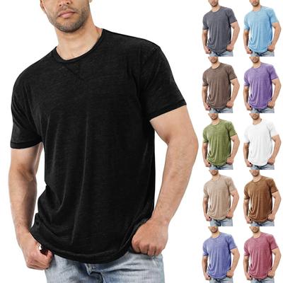 Men's Short Sleeve T-Shirts Casual Blouse Round Neck T-Shirt Summer Soft Tops