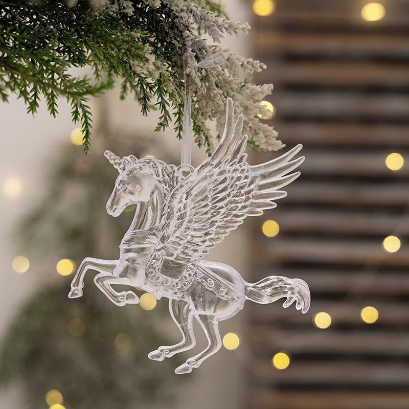 Acrylic Acrylic Snowflake Icicle Ornaments White Lifelike Drop Pendants Crystal Christmas Deer Pendant Xmas Tree New Year 2025