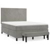 VidaXL Divan Bed and Mattress Light Grey 140x200cm Velvet - Model 3137725