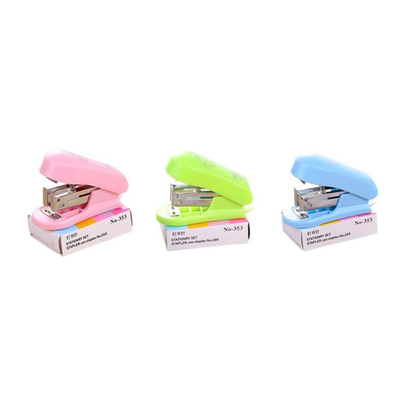 Gift Idea Mini Stapler Cute Student Stationery Office School Supplies Binding Machine Free Staple Set with Kawai Stationery