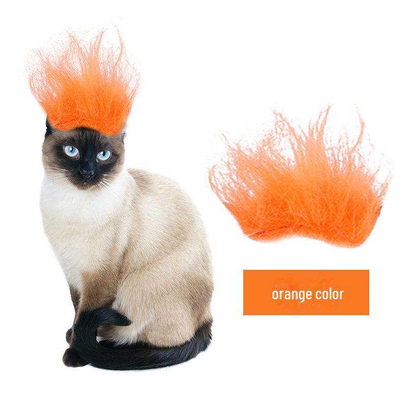 Colorful Halloween Wig Accessories for Pets: Funny Cat & Dog Costumes