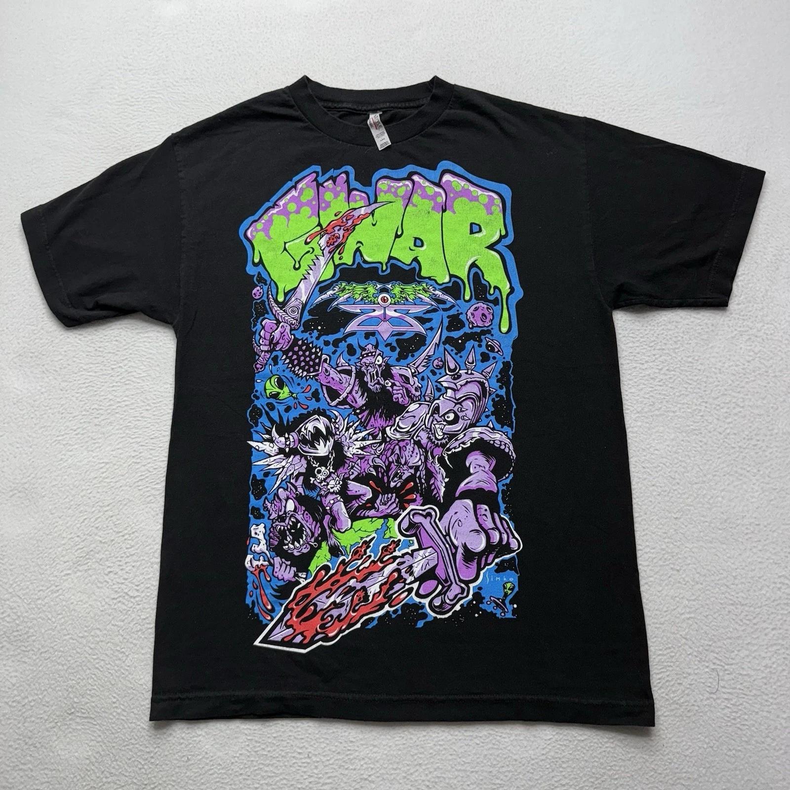 Vintage GWAR Death Metal Band Concert Tour T Shirt Black Mens Sz Medium 3XL