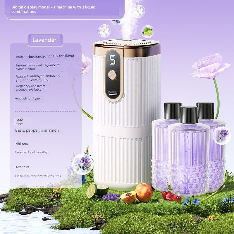 Car-Mounted and Household Digital Display Timer Fragrance Diffuser for Rooms, Bathrooms, and Bedrooms, Essential Oil Perfume Spray Automation