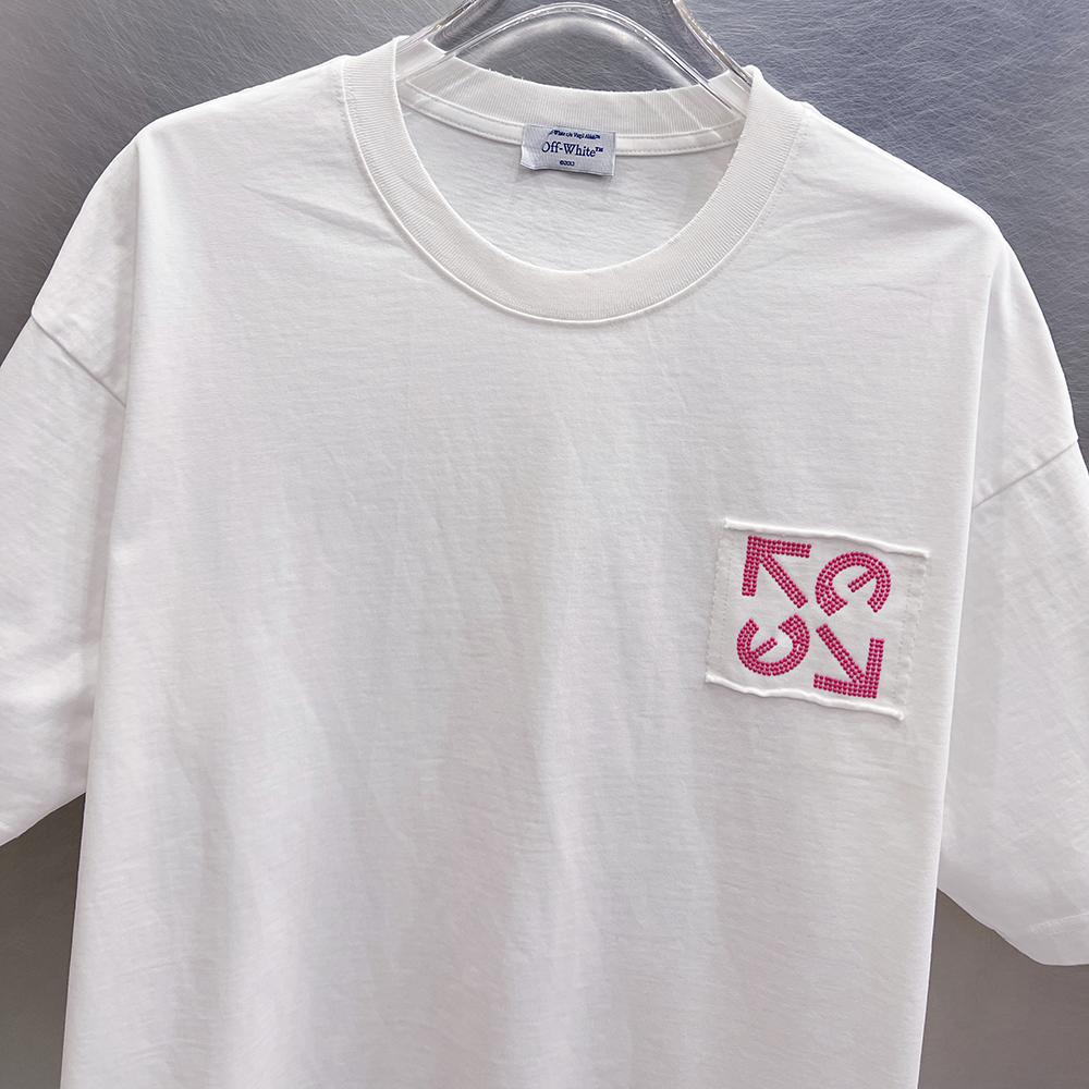 9283 Off-White Summer Men's and Women's Pure Cotton Print Oversized T-shirt Street Wear
