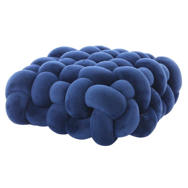 Nordic Handmade Woven Plush Square for Seat Back Cushion Knotted Stuffed Color Thick Chair Pad Floor Waist Pillow