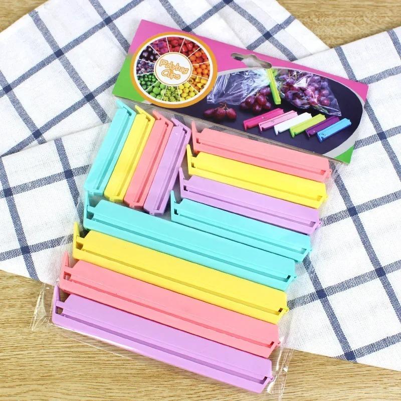 Double-Layer Sealing Clips for Kitchen Use, 3D Lotus/Cherry Blossom Design Refrigerator Magnets for Moisture-Proof Bag Sealing