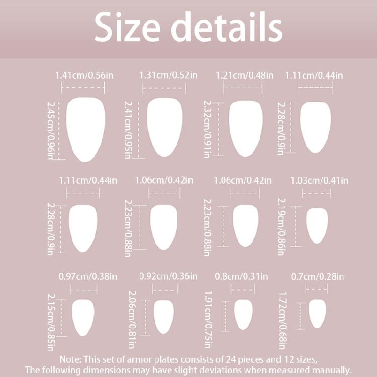 Mandelformade lösnaglar med fransk vita toppar, korta press-on naglar, nagellim, klisternaglar, mode nageldekorering för kvinnor