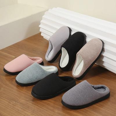 Fashion Women's Cozy Soft Sole Home Slippers Couples Winter Warm Indoor Bedroom Slippers Lightweight Anti Slip Plush Cotton Shoes Woman