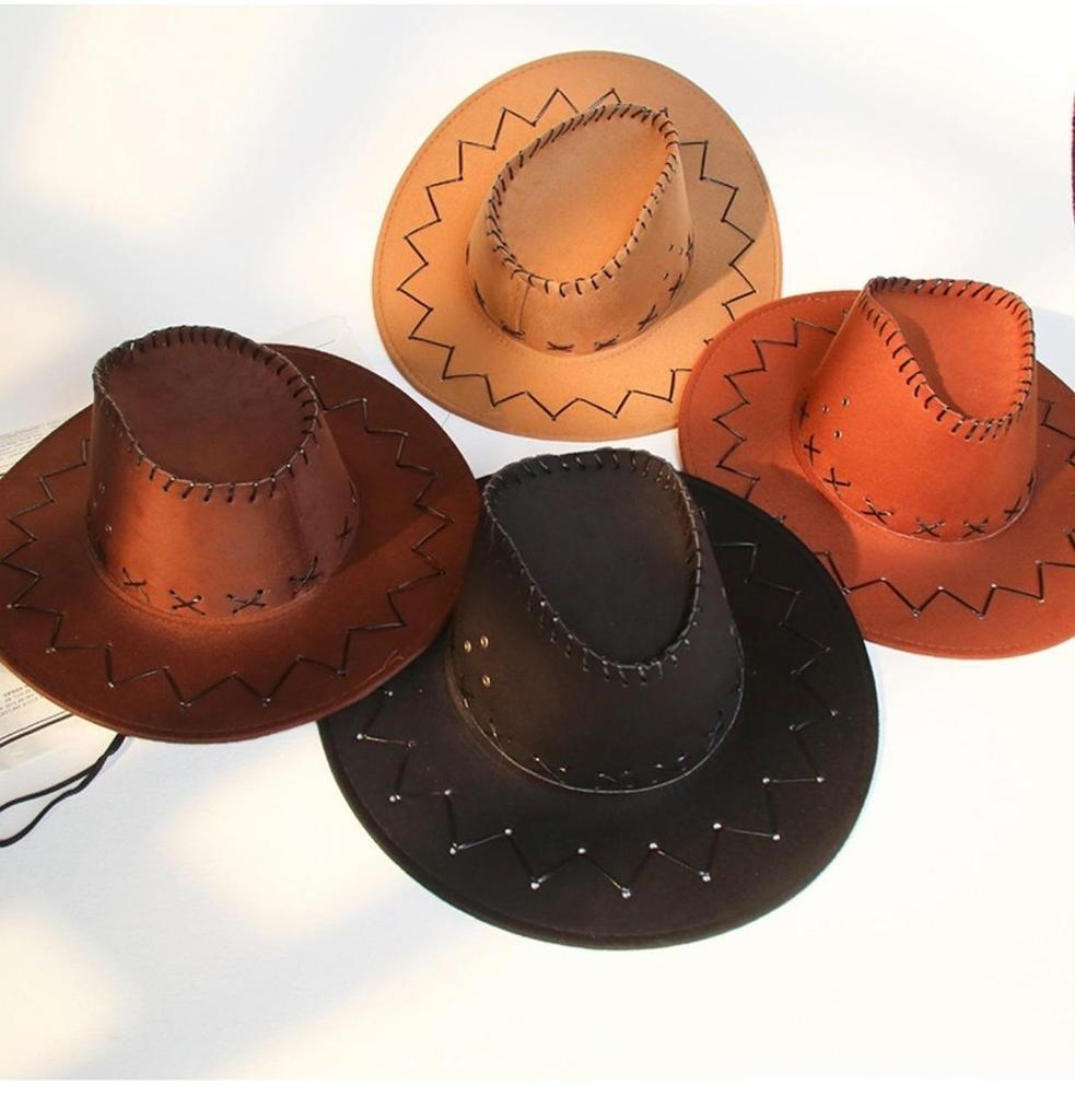 Fashionable Vintage Cowboy Hat For Beach Vacation Sun Protection In Summer Adult Unisex M Size