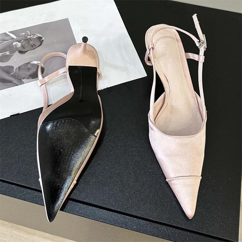 Fashion Eilyken Sexy Spring Buckle Strap Women Pumps Sandals Fashion Thin Heels Shoes Elegant Pointed Toe Mules Tacones Mujer