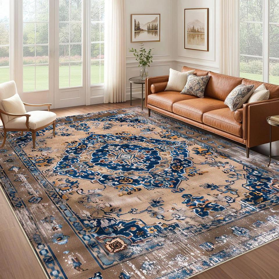 Persian Retro Large Carpets for Living Room Decoration Home Rug Boho Non-slip Bedroom Lounge Rugs Customize Coffee Tables Mat