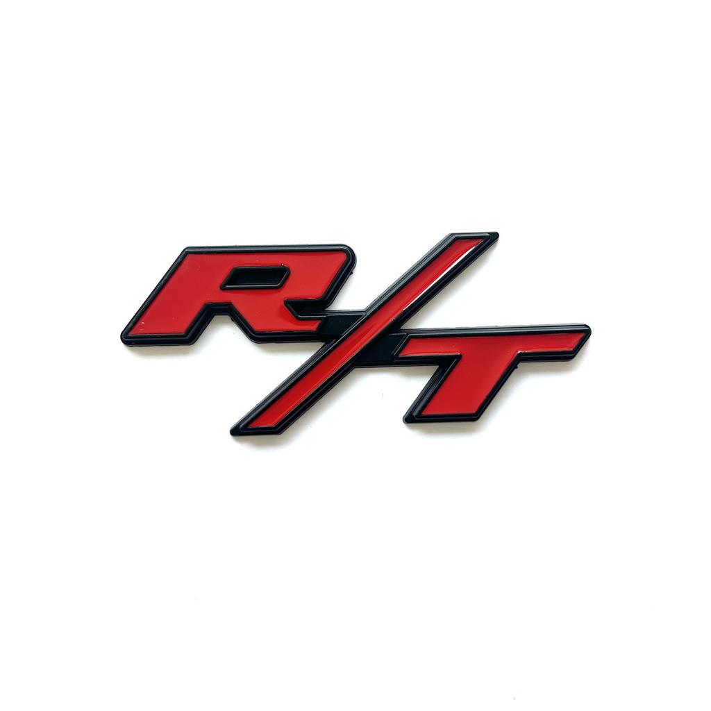 3D Metal Red Black Logo RT R/T Sticker Front Grille Emblem Car Rear Trunk Badge For Sport Label Accessories