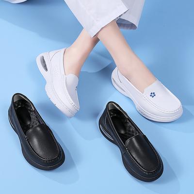 Platform Nurse Working Shoes for Women Comfortable Breathable Anti-Slip Sneakers Women's Nursing Work Leather Casual Shoes Lightweight Walking Loafers