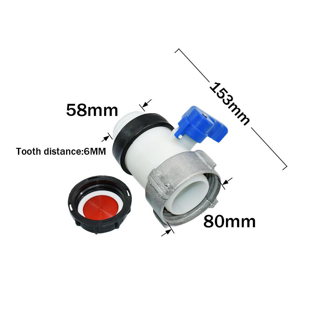 62mm 75mm 80mm x 58mm G2 S60 IBC Tank Adapter Tap Coupling For Farm Greenhouse Garden 1000L Ton Barrel Valve Fitting
