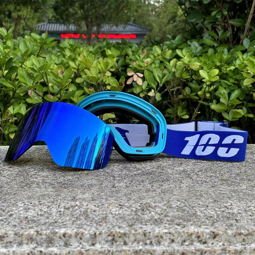 Magnetic Ski Goggles with Bag Double Layer Polarized Lens Skiing Anti-fog UV400 Snowboard Goggles Men Women Ski Glasses Eyewear