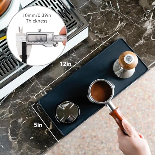 watchget Espresso Tamping Mat, Tamper Mat, Coffee Tamper Mat, Tamping Station for Portafilters, Silicone, Easy to Clean, Non-Slip, Large Size