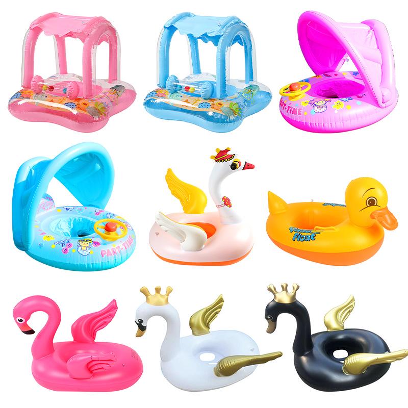 Pogrubione PVC Nadmuchiwane Zwierzęce Kółko do Pływania - Uroczy Wzór Tygrysa i Żółwia dla Dzieci