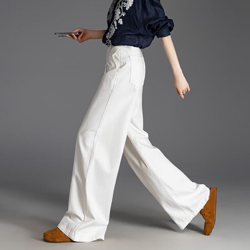 De Mana Women s Relaxed Wide-Leg Jeans L