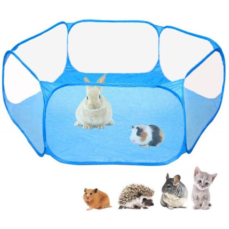 Pet Foldable Fence Multicolor Hexagonal Fence Net Polyester Cloth Pet Fence Tent Toy Puppy Rabbit Guinea Pig Small Animals