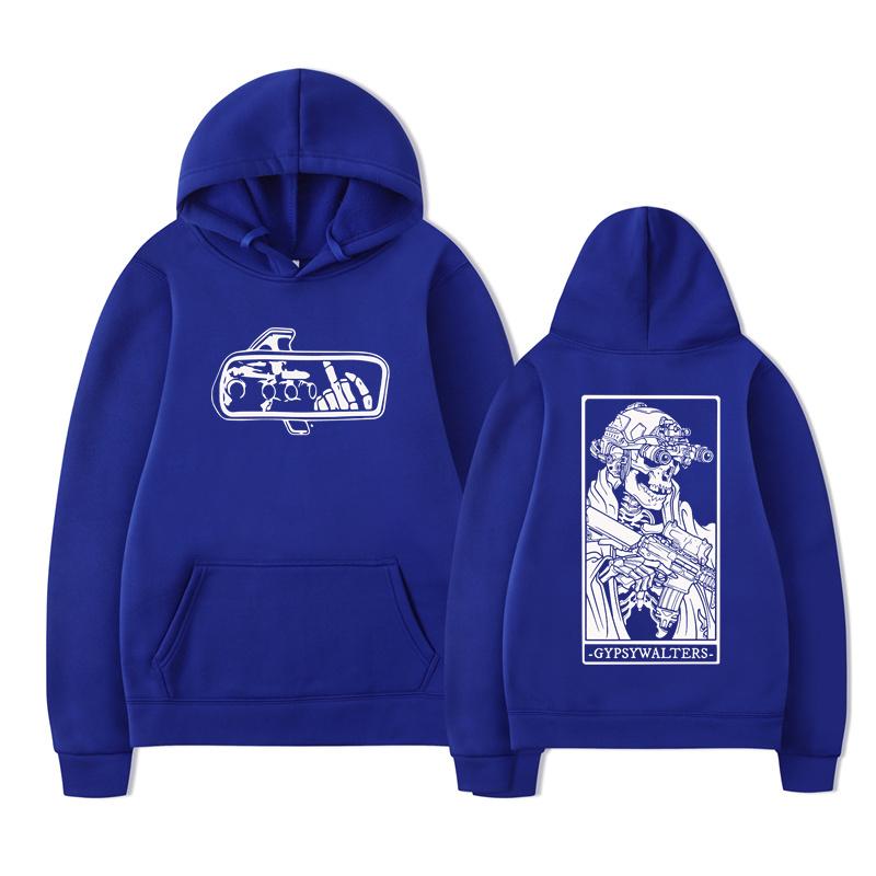 The Vintage men's hoodie with skull print produced by GYPSYWALTERS Forward Observatory Group