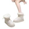 Fleece Thickened Snow Boots Winter New Thick-soled Fluffy Mouth Bow Warm Large-size Cotton Shoes