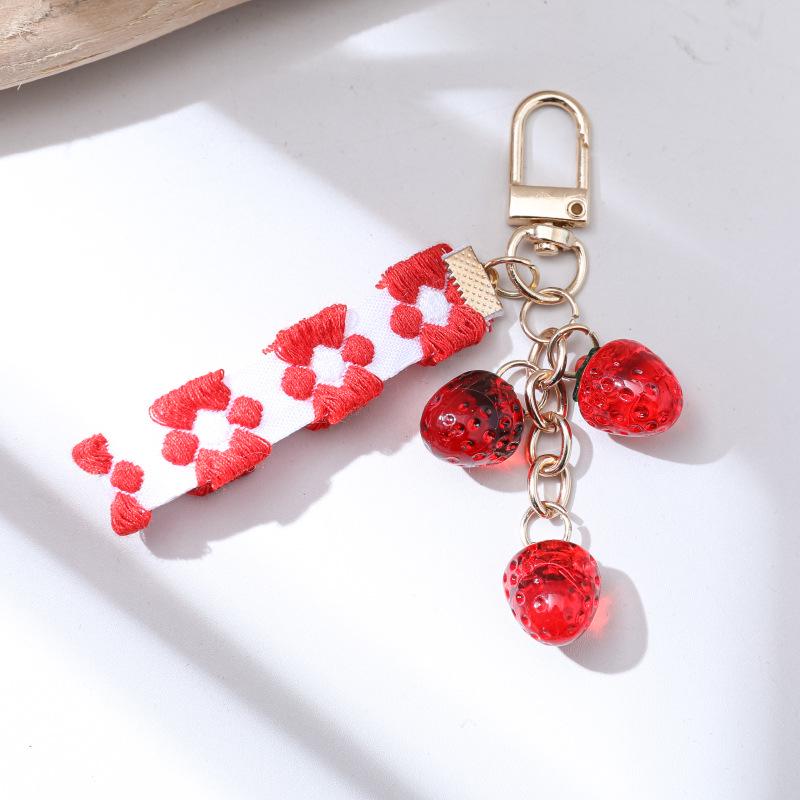 Strawberry Charm Transparent Keychain