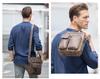 Tide Cow Men's Vintage Crazy Horse Leather Crossbody Messenger Bag
