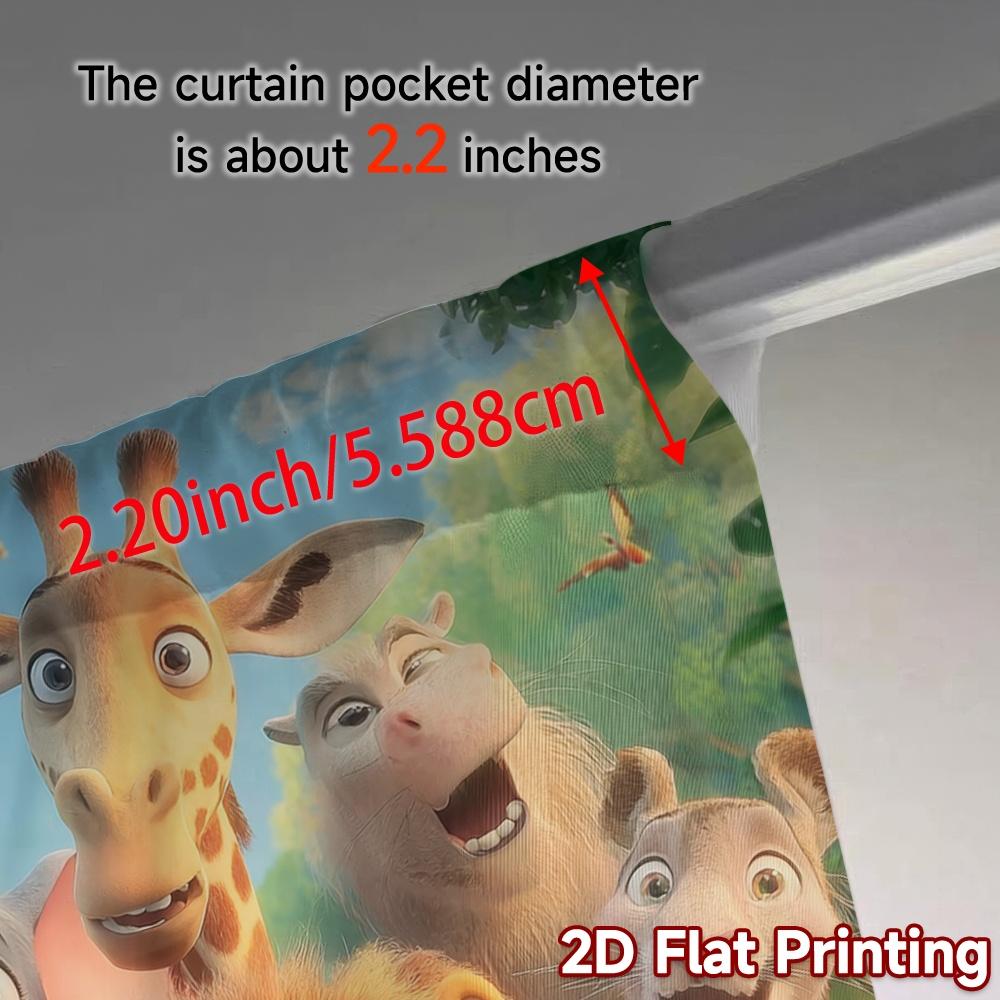 2pcs, 2D FLAT PRINTING Curtains (Without Rod) JungleGathering Modern Creative Curtains Polyester Easy Install Curtains Festive