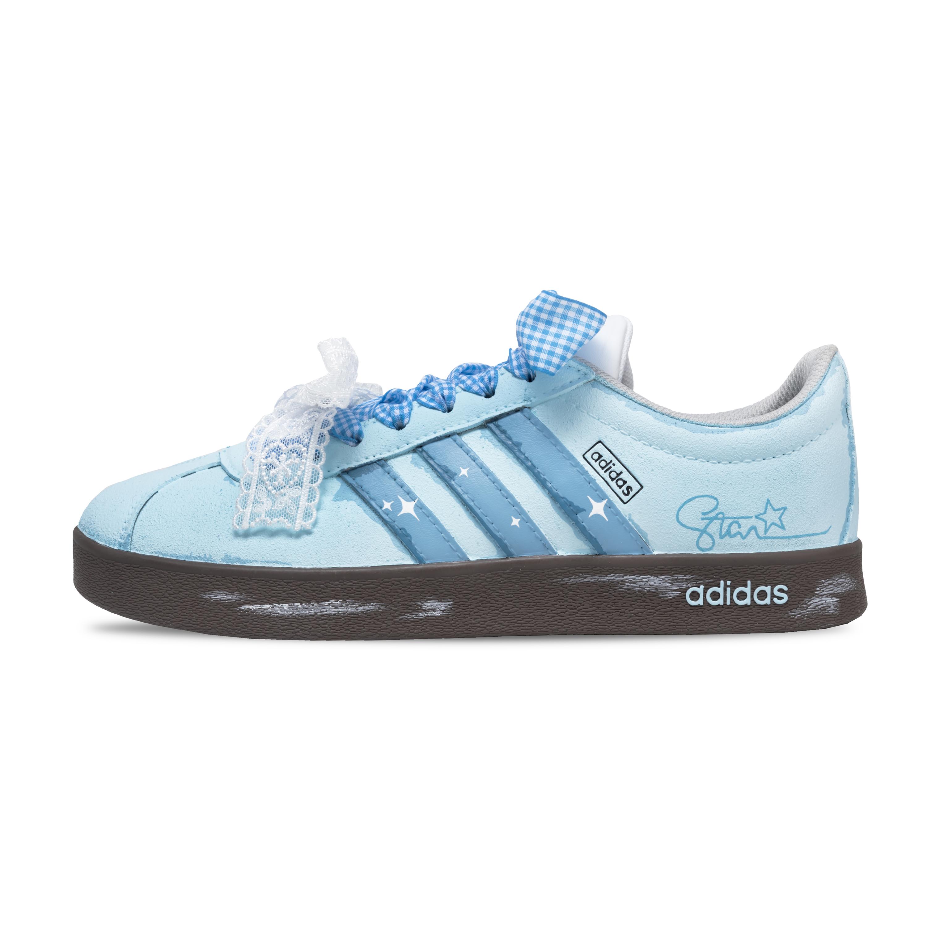 

Adidas VL COURT 2.0 Slip Resistant Abrasion Resistant Low top Skateboard Shoes Unisex Blue JS3003(team846-Star) 36