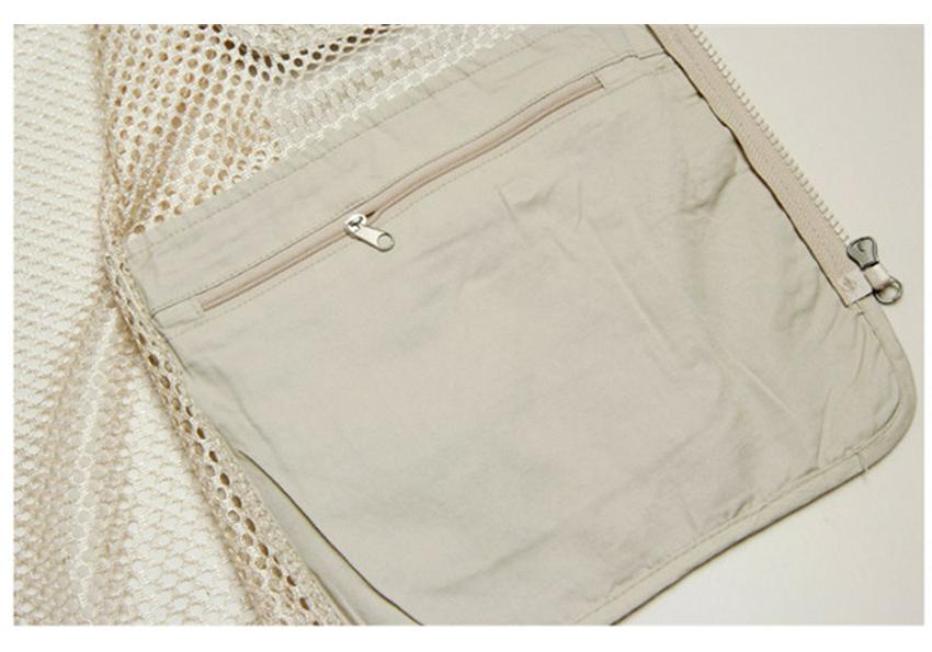 Herren Sommer Netz-Ärmellose Angelweste - Leicht, Mehrere Taschen, Baumwolle, Ideal für Fotografie-Enthusiasten mittleren Alters