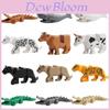 Set Mini Animale Leoparzi Crocodili și Rechini Blocuri de Construcție 12 Piese Jucării Educative din Plastic Pentru Copii