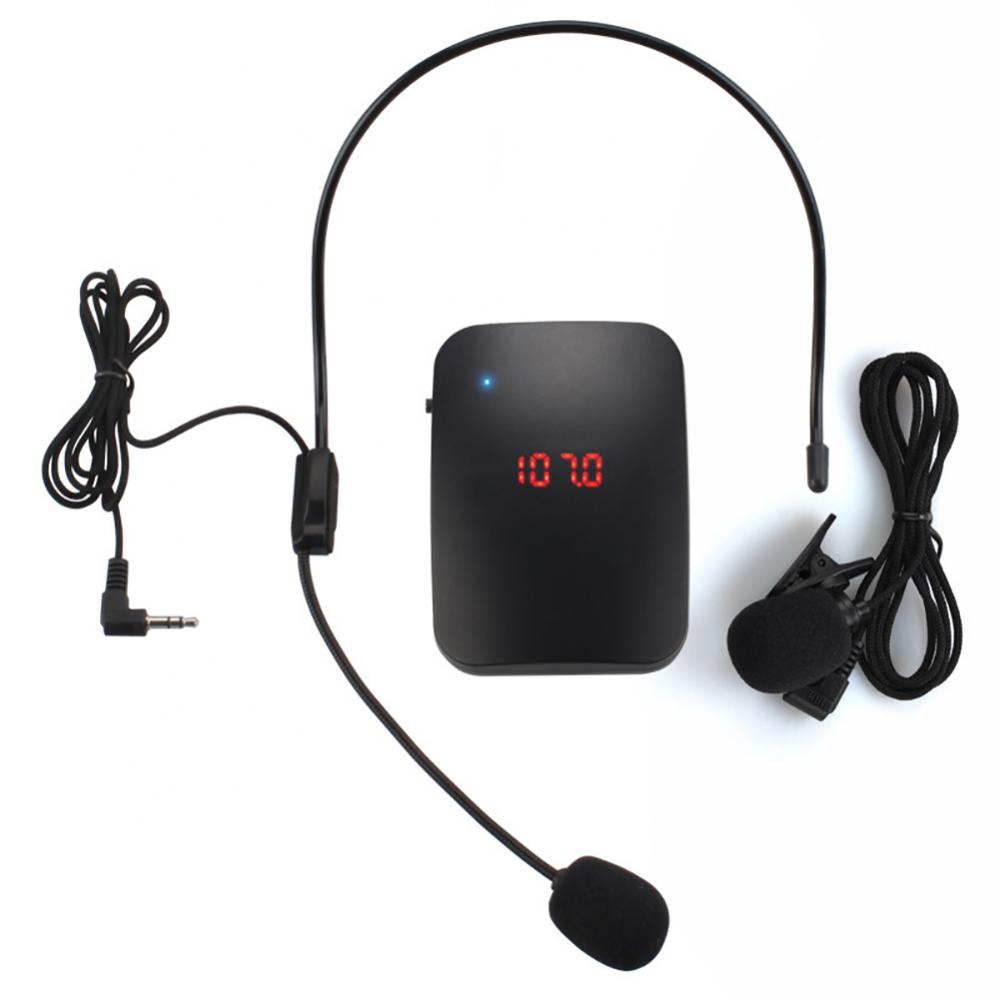 

Teacher Wireless Microphone FM Radio Transmitter Headset Collar Tourist Guide Clip MIC Lecture Conference Microphone Set чорний