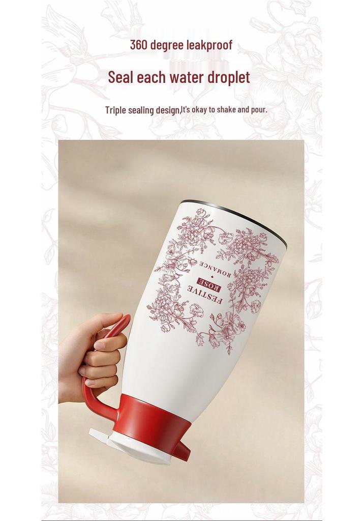 Red Glass-Lined Insulated Kettle Set - Large Capacity for Household or Wedding Dowry Use