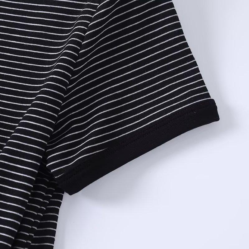 BM&MD&ZA Spring/Summer Women's Casual College Striped Short-Sleeve T-Shirt