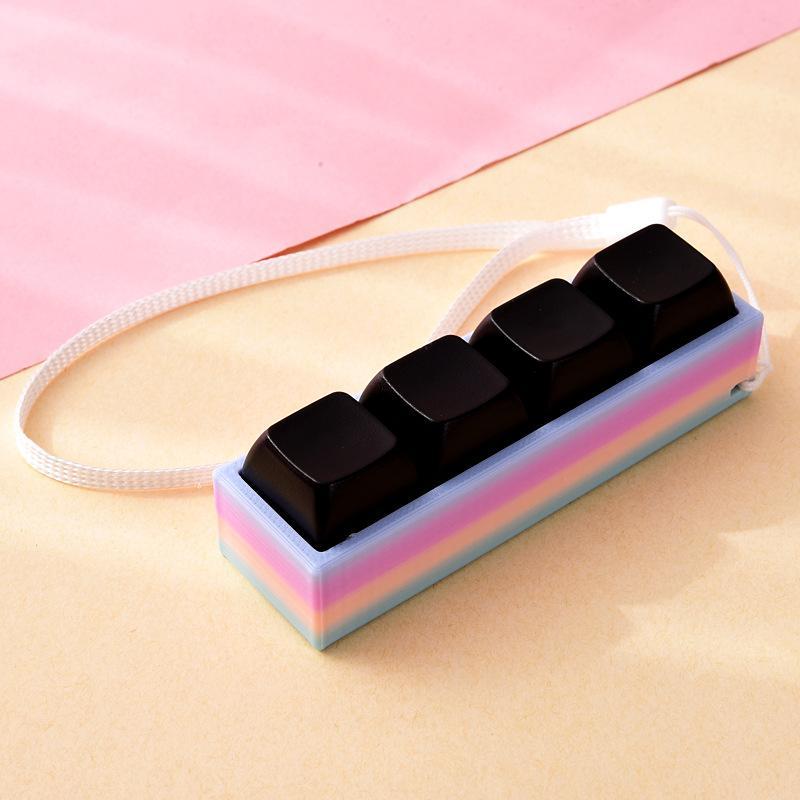 Portable Stress Relief Toy with Button Lanyard Anti-Anxiety Fidget Toy for Adults Kids Office Travel Pressure Alleviation