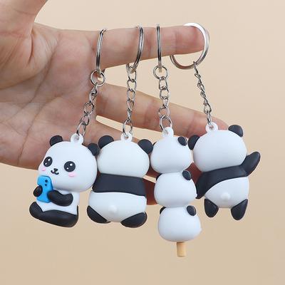 2023 Neuheiten Schöne Cartoon Panda Schlüsselanhänger Anhänger Liebhaber Auto Tasche Schlüsselanhänger Kette Schmuck Valentinstag Geschenk