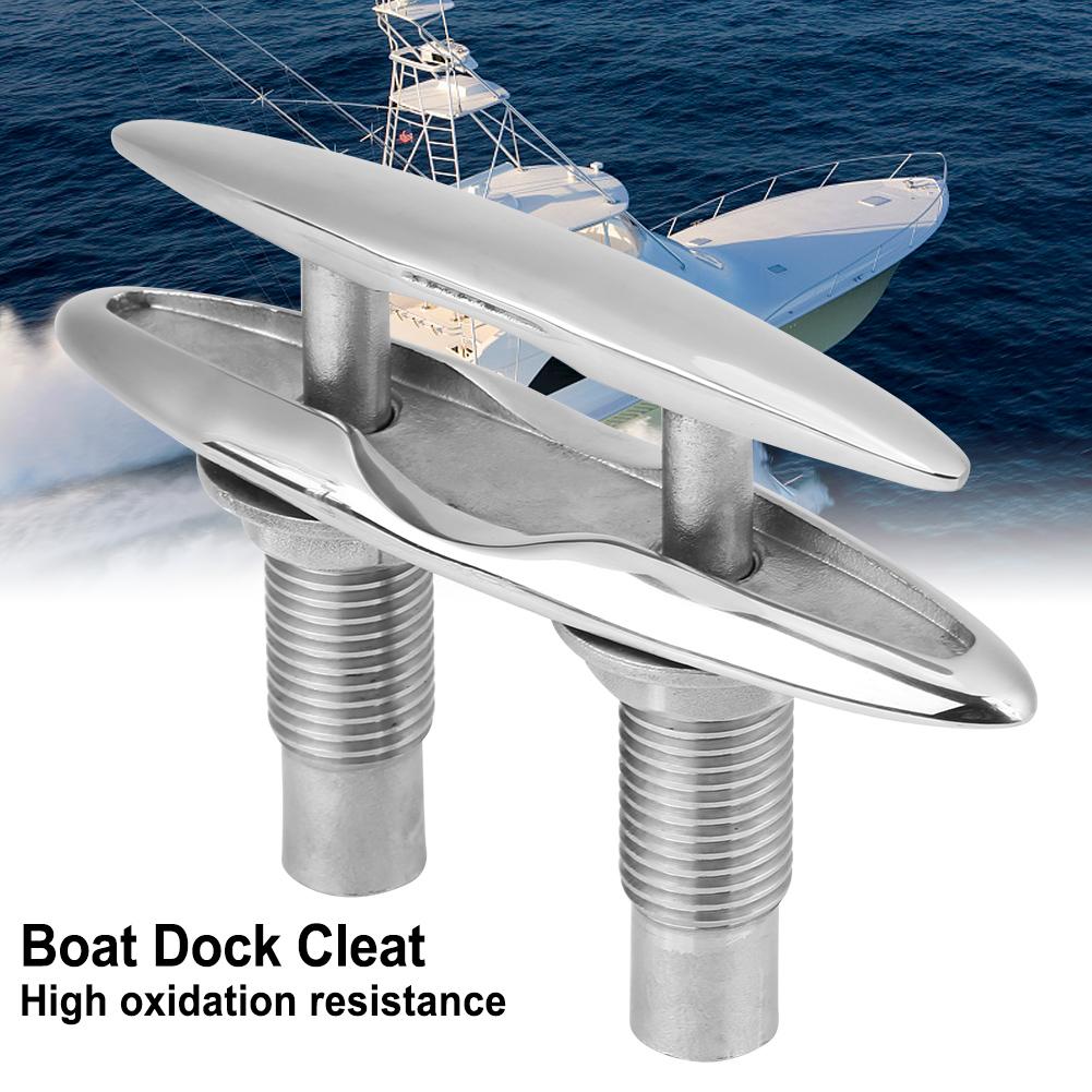 6  Boat Ship Mooring Dock Neat Cleat 316 Stainless Steel Double Deck Push Pull Cable   Bolt