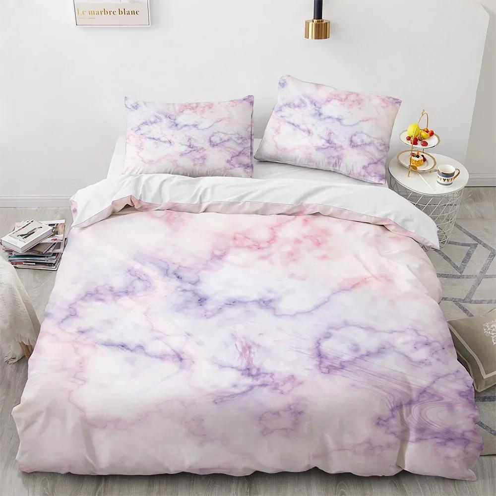 Bettwäsche Bettbezug Set Weiß Und Schwarz Marmor 3-teilig - 1000 -TC Luxus Mikrofaser Daunenbettdecke Bettdeckenbezug Mit Reißverschluss