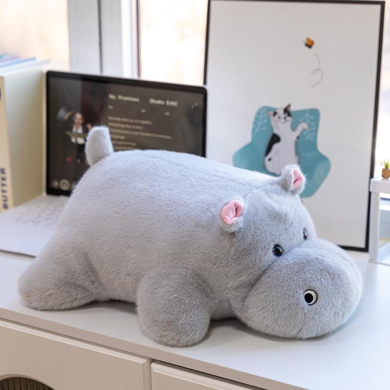 45cm Neues Kuscheltier Niedriges Weiches Plüschkissen Kuh Flusspferd Löwe Hase Katze Dinosaurier Geschenk Für Jungen Und Mädchen Kissen 45cm
